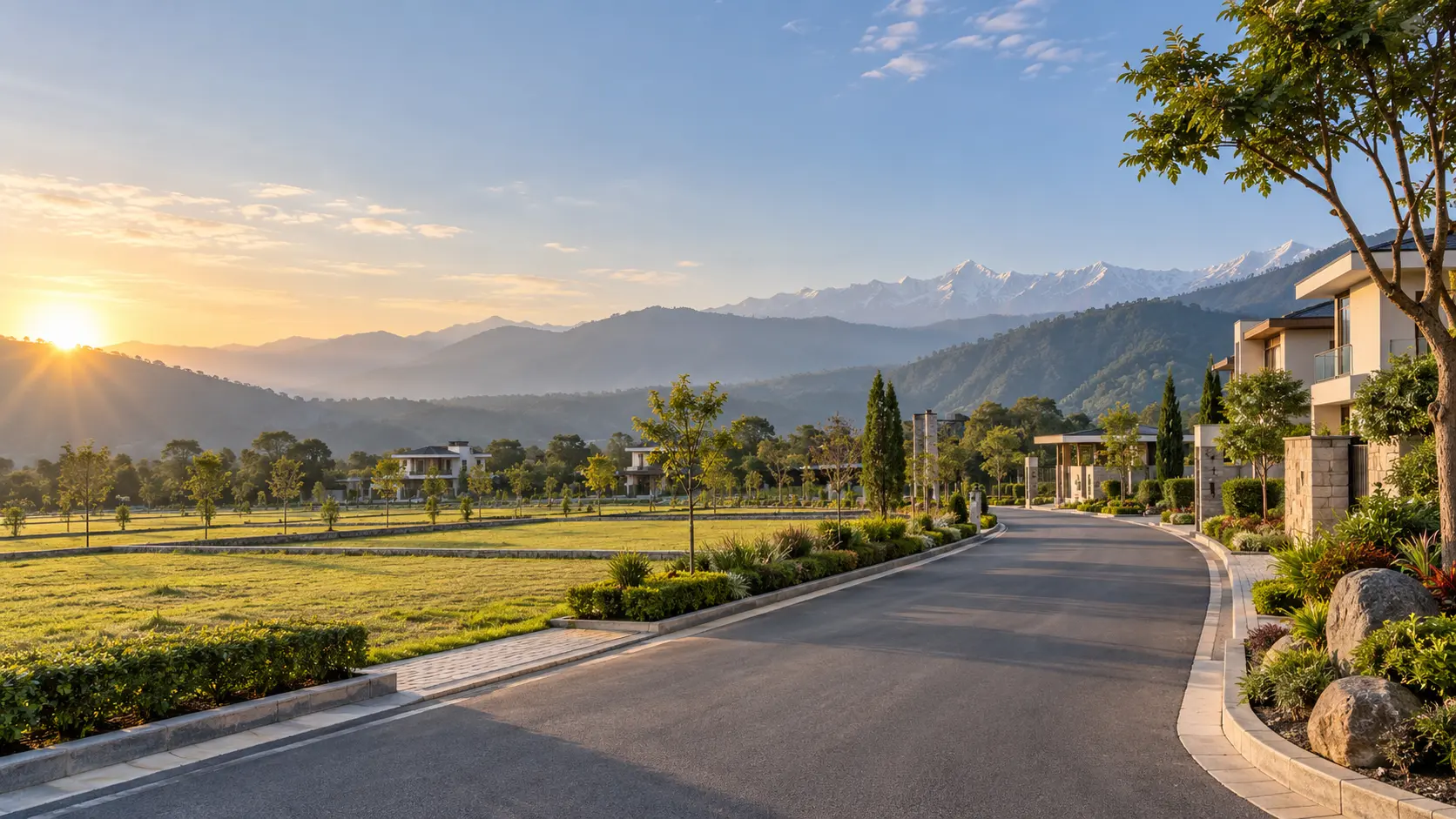 Planned residential property in the green foothills near Dehradun